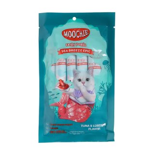 Moochie Ton Balıklı ve Istakoz Aromalı Sıvı Kedi Ödül Maması 5x15g