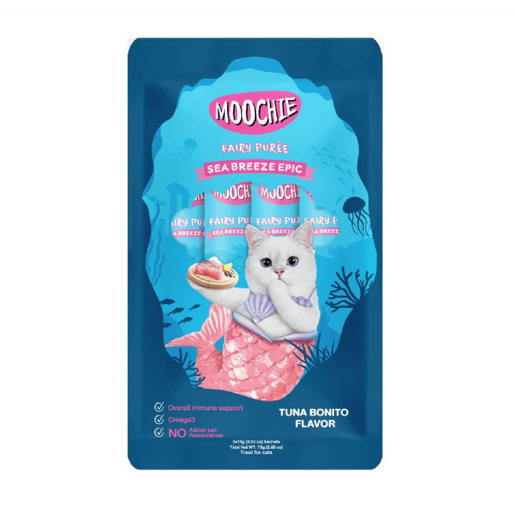 Moochie Ton Balıklı ve Palamutlu Sıvı Kedi Ödülü 5x15g
