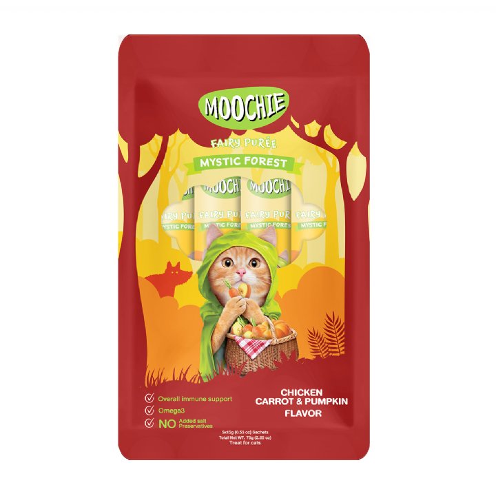 Moochie Tavuklu Havuçlu ve Balkabaklı Sıvı Kedi Ödülü 5x15g