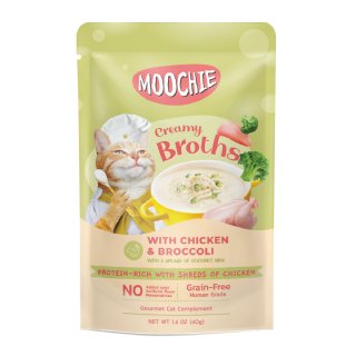 Moochie Tavuklu ve Brokolili Çorba 40g - Kedi Ödülü