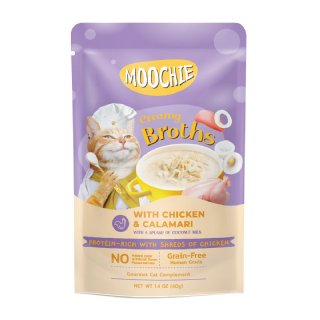 Moochie Tavuklu ve Kalamarlı Çorba 40g - Kedi Ödülü