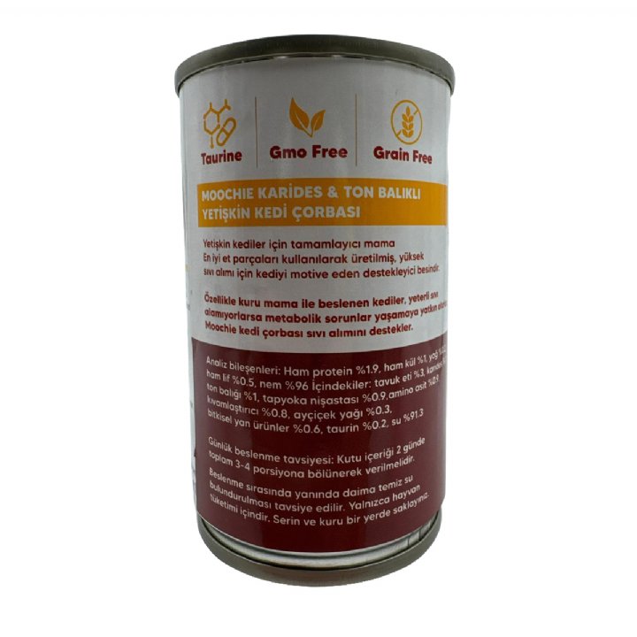 Moochie Karidesli ve Ton Balıklı Yetişkin Kedi Et Suyu Çorbası 135 Ml