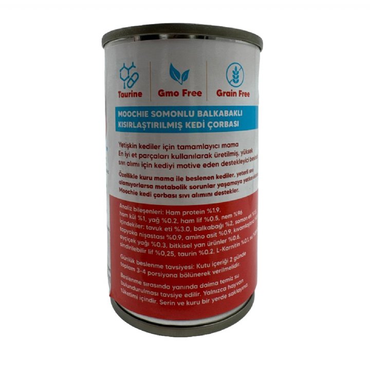 Moochie Somonlu ve Balkabaklı Kısırlaştırılmış Kedi Et Suyu Çorbası 135 Ml