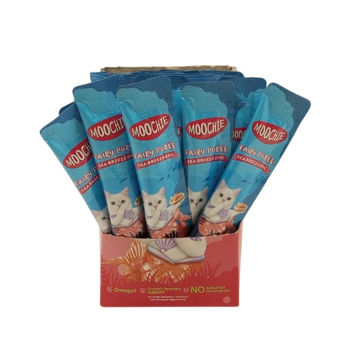 Moochie Ton Balıklı Karışık Aromalı Sıvı Kedi Ödül Maması 30x15g